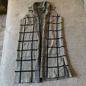 Geometric Patterned Long Vest (sleeveless duster)
